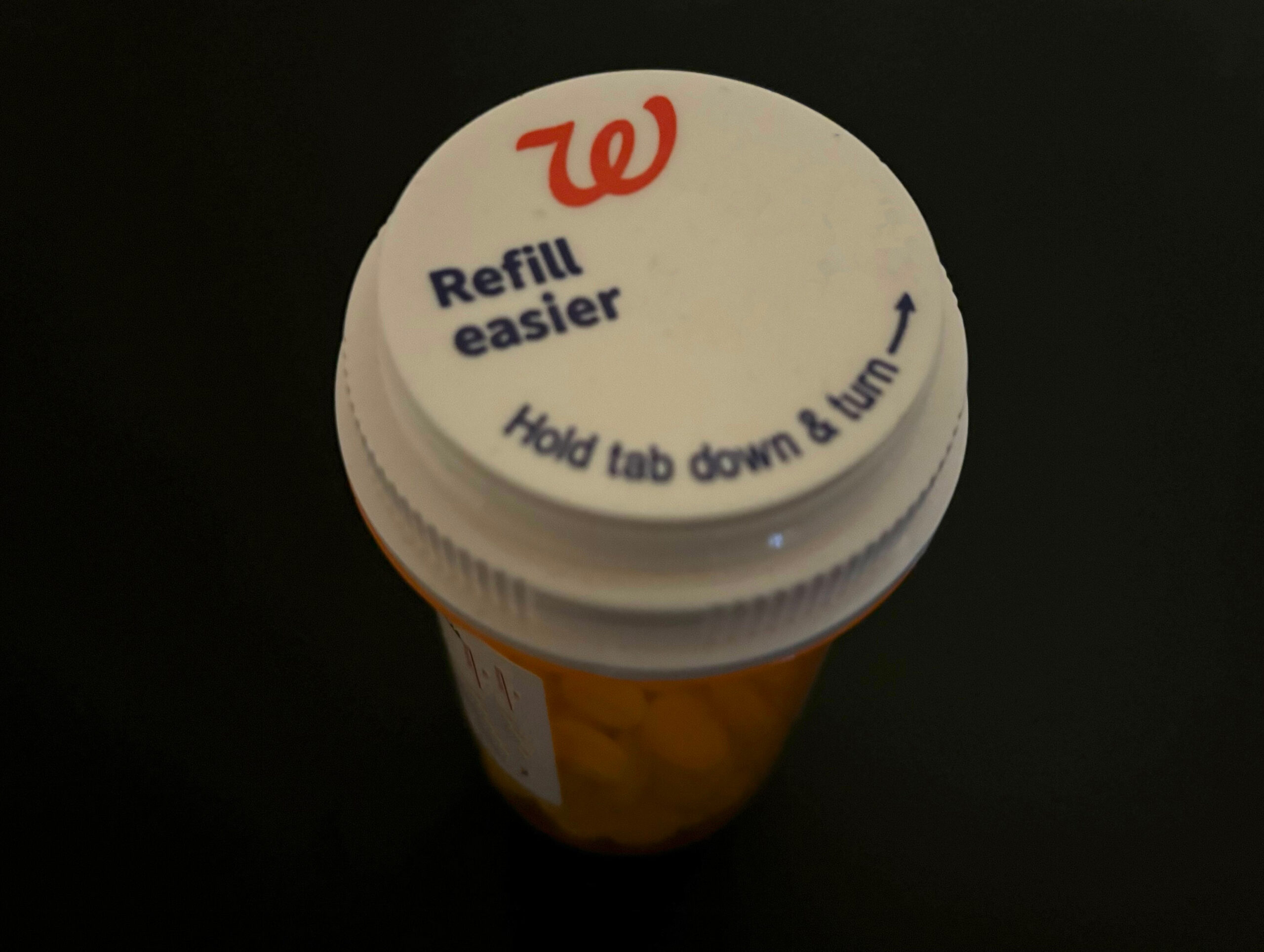 A filled medication bottle from Walgreens