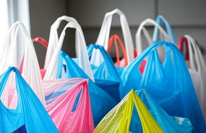 A photo of single use plastic bags.