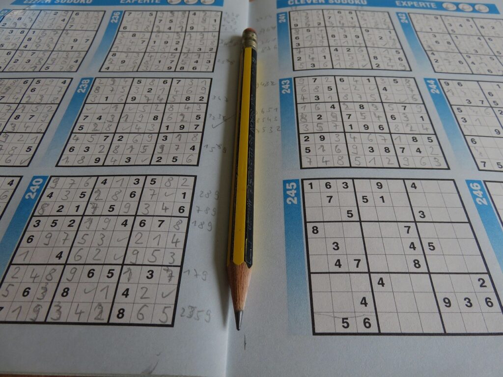 A photo of a typical puzzle game.
