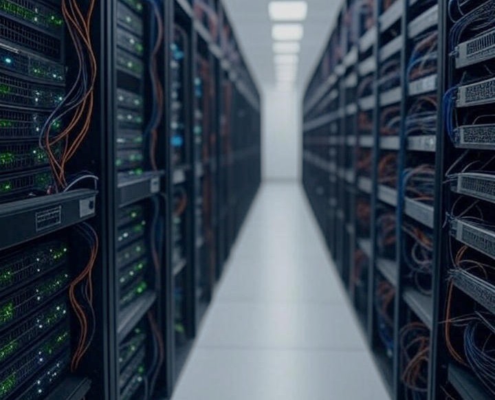 A photo of a typical data center.